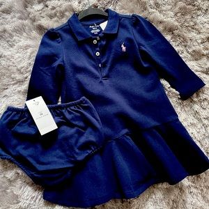 Cotton Mesh Polo Dress w/ Bloomer